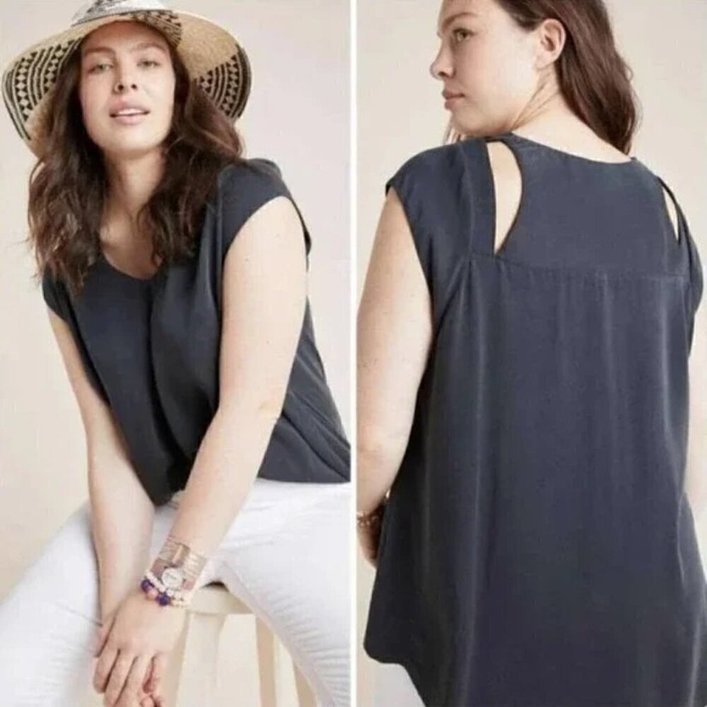 ANTHROPOLOGIE Maeve Ally Tunic Cut Out Blouse - Size Small